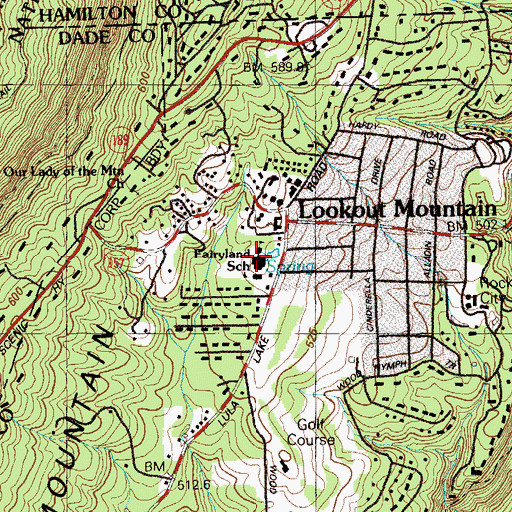 Topographic Map of Fairyland Elementary School, GA