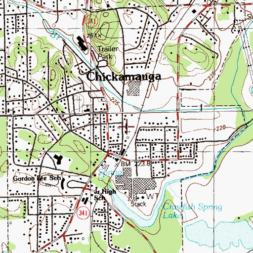 Topographic Map of Fellowship Baptist Church, GA