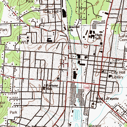 Topographic Map of First Church of God, GA