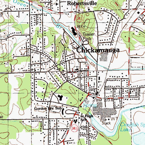 Topographic Map of First Presbyterian Church, GA