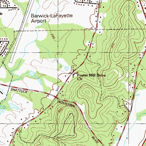 Topographic Map of Foster Mill Drive Church, GA