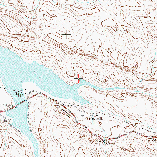 Topographic Map of Tortilla Creek, AZ