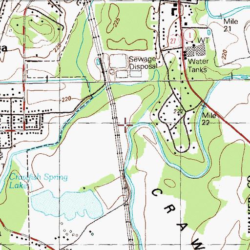 Topographic Map of Elizabeth Lee United Methodist Church, GA