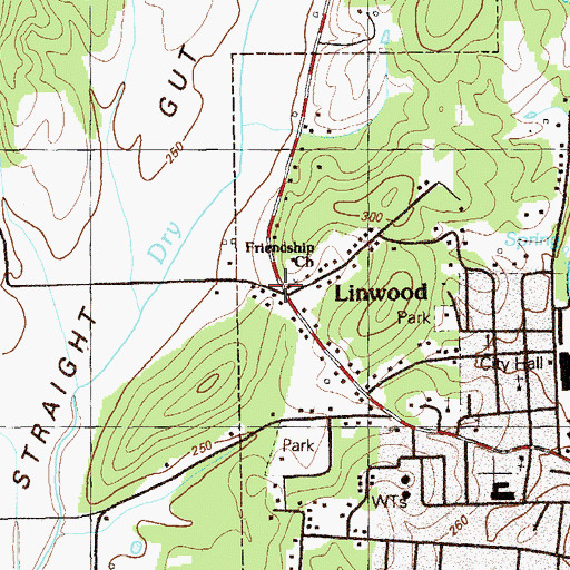 Topographic Map of Friendship Church, GA