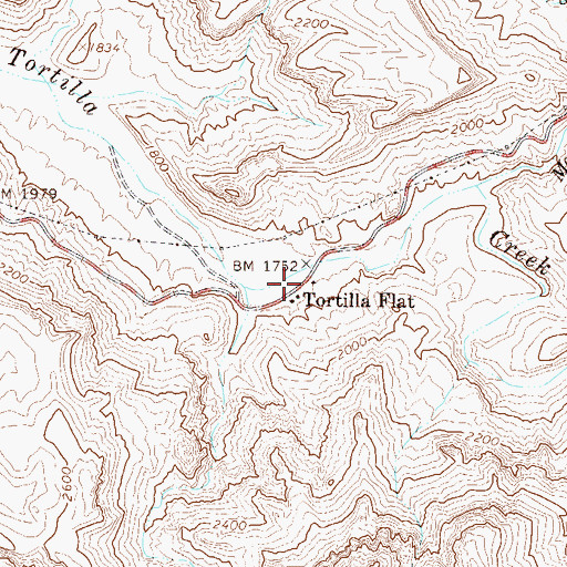 Topographic Map of Tortilla Flat, AZ