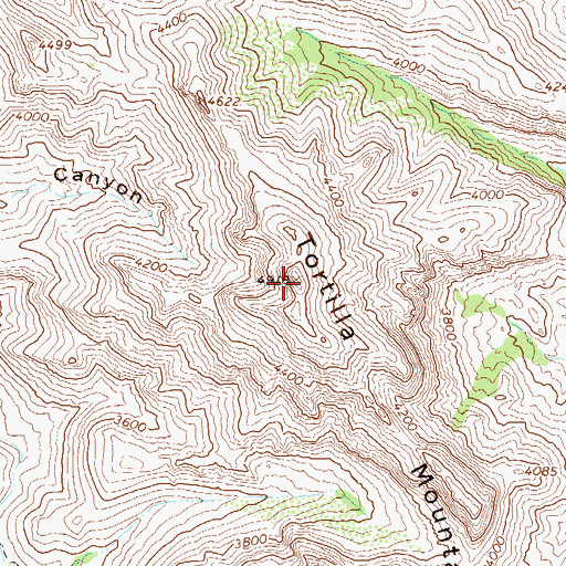 Topographic Map of Tortilla Mountain, AZ