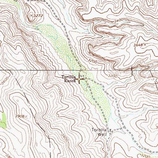 Topographic Map of Tortilla Ranch, AZ