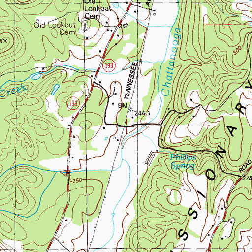 Topographic Map of Kendrick (historical), GA
