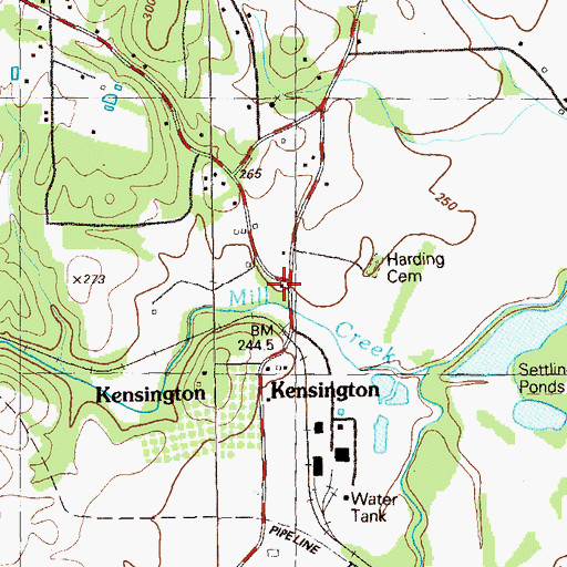 Topographic Map of Kensington United Methodist Church, GA