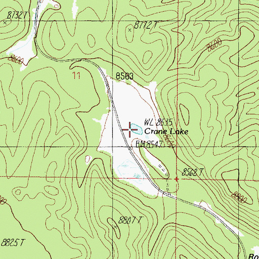 Topographic Map of Crane Lake, AZ