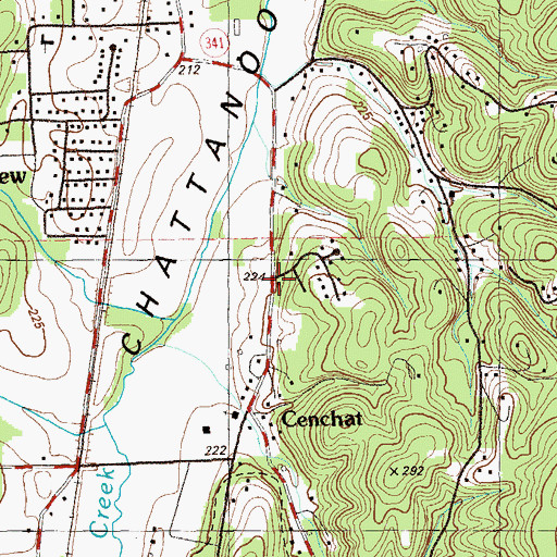 Topographic Map of Lessly Memorial Church, GA