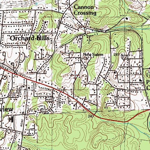 Topographic Map of Long Chapel (historical), GA