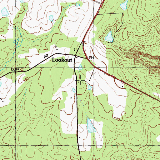 Topographic Map of Lookout Baptist Church, GA