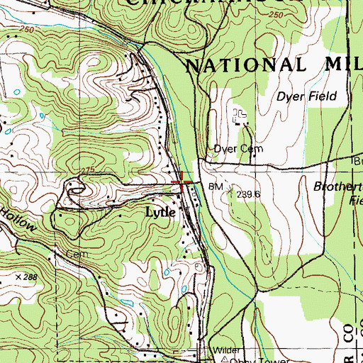 Topographic Map of Lytle Post Office (historical), GA