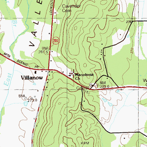 Topographic Map of Macedonia Cemetery, GA