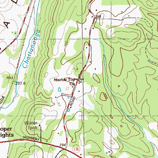 Topographic Map of Marble Top Church, GA