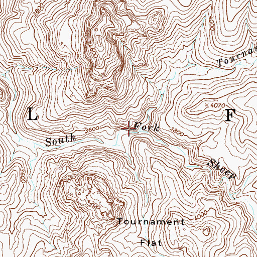 Topographic Map of Tournament Creek, AZ