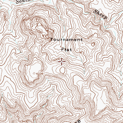 Topographic Map of Tournament Flat, AZ