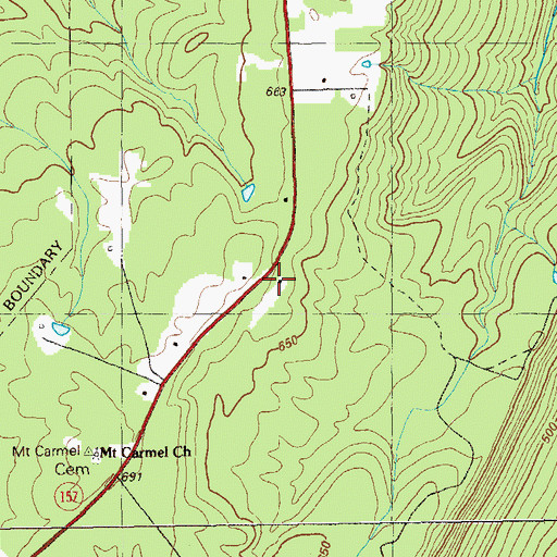 Topographic Map of Mount Carmel School (historical), GA