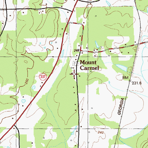 Topographic Map of Mount Carmel School (historical), GA