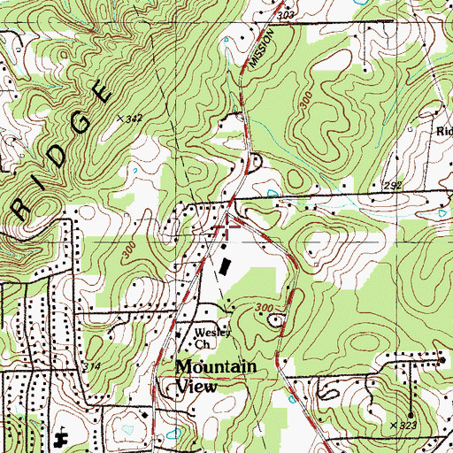 Topographic Map of Mountain View Shopping Center, GA