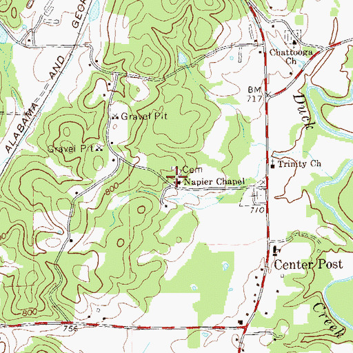 Topographic Map of Napier Chapel School (historical), GA