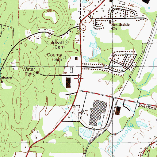 Topographic Map of New Harvest Church, GA