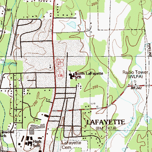 Topographic Map of North Lafayette Elementary School, GA
