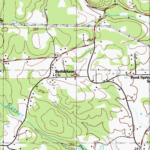 Topographic Map of Oak Grove School (historical), GA