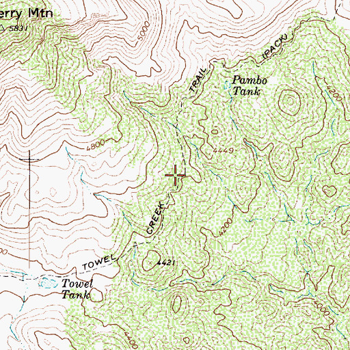 Topographic Map of Towel Creek Trail, AZ
