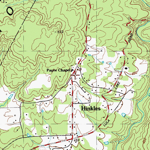 Topographic Map of Paynes Chapel Cemetery, GA