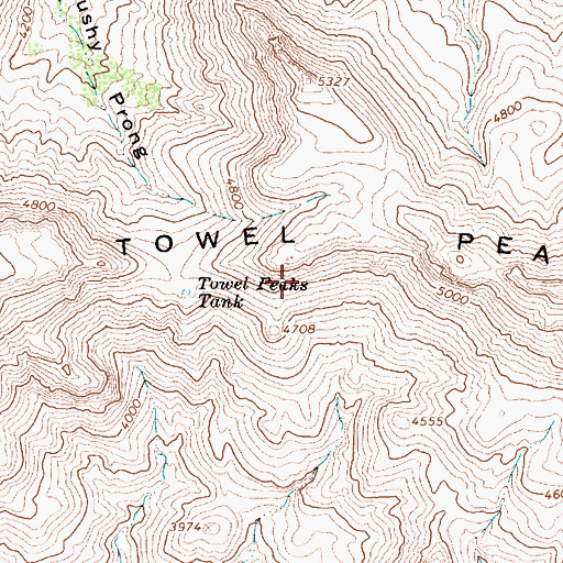 Topographic Map of Towel Peaks, AZ