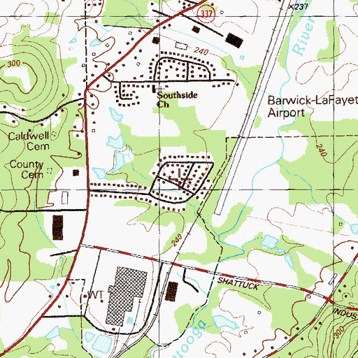 Topographic Map of Pledger Parkway, GA