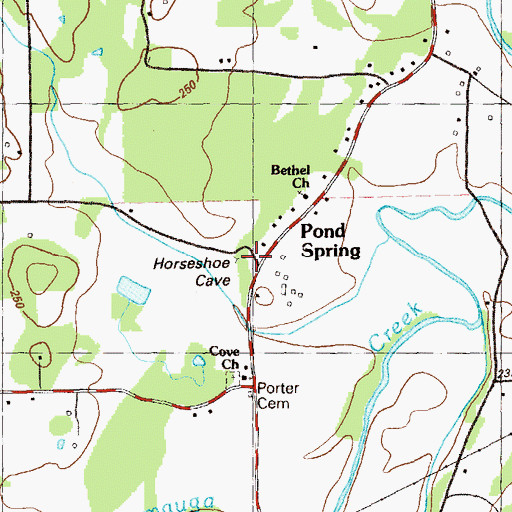 Topographic Map of Pond Spring Elementary School (historical), GA