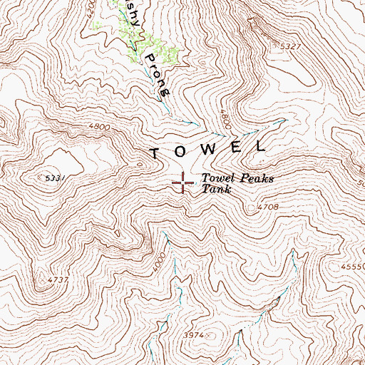 Topographic Map of Towel Peaks Tank, AZ