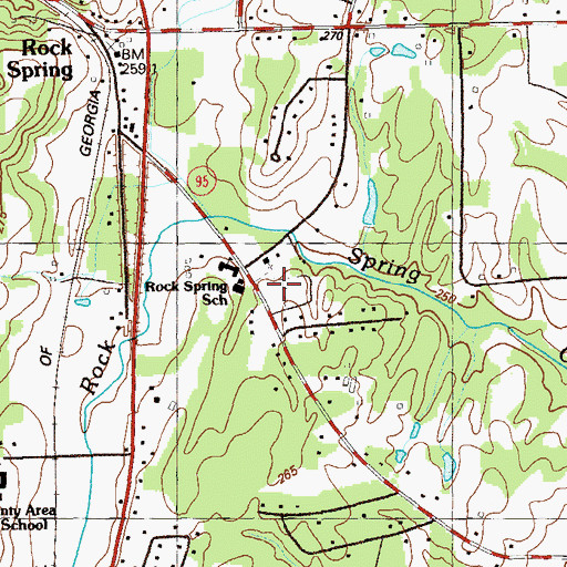 Topographic Map of Rock Spring Cemetery, GA