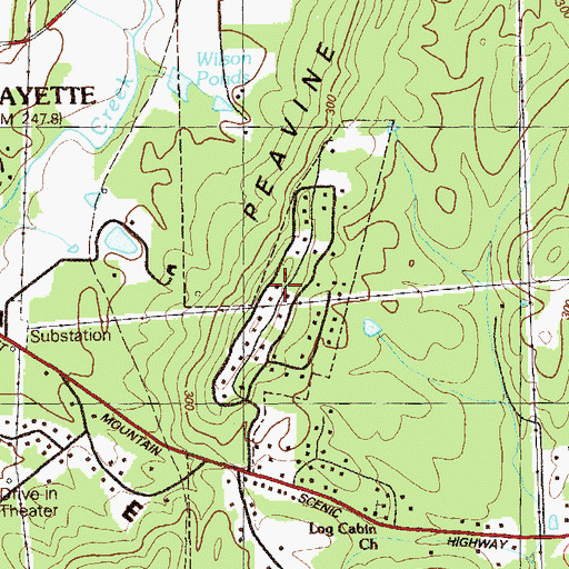 Topographic Map of Skyline Heights, GA