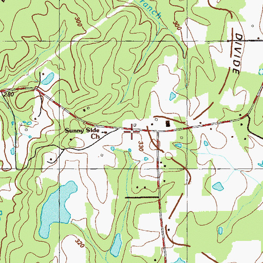 Topographic Map of Sunnyside Church, GA
