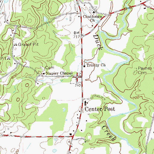 Topographic Map of Trinity Cemetery, GA