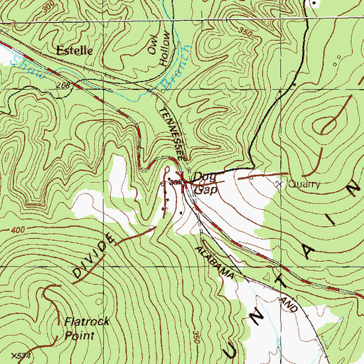 Topographic Map of Valley Head, GA