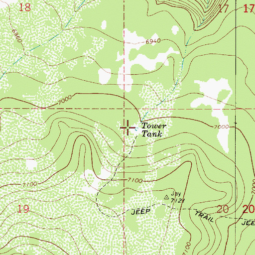Topographic Map of Tower Tank, AZ