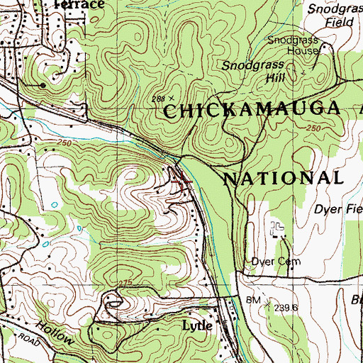 Topographic Map of Vittetoe House, GA