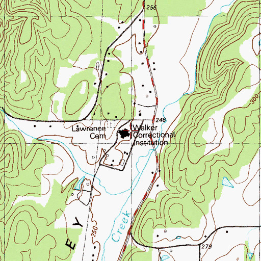Topographic Map of Walker State Prison, GA