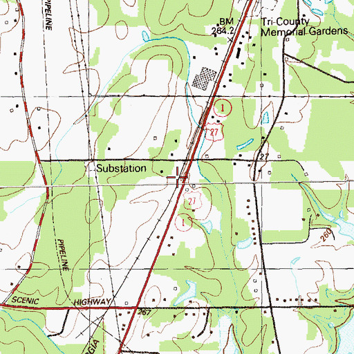Topographic Map of Warren School (historical), GA