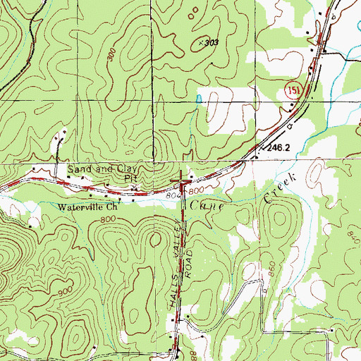 Topographic Map of Waterville, GA