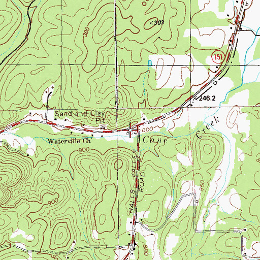 Topographic Map of Waterville Spring, GA