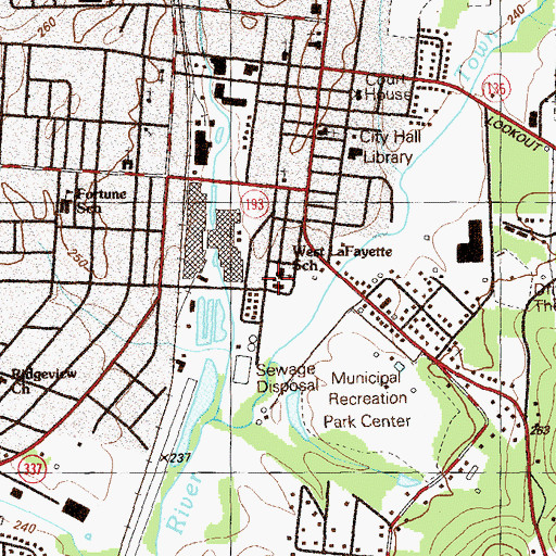 Topographic Map of West LaFayette School, GA