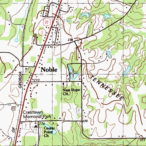 Topographic Map of Whaley Lake, GA