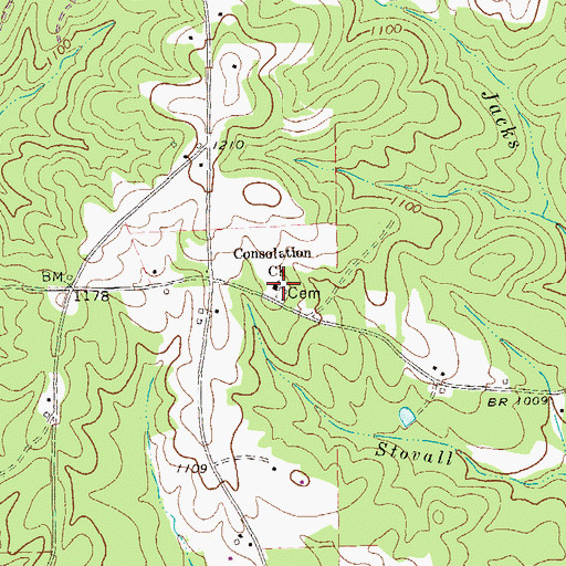 Topographic Map of Consolation Church, GA