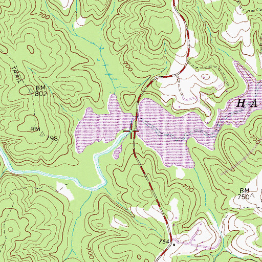 Topographic Map of Eastanollee Creek, GA